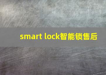 smart lock智能锁售后